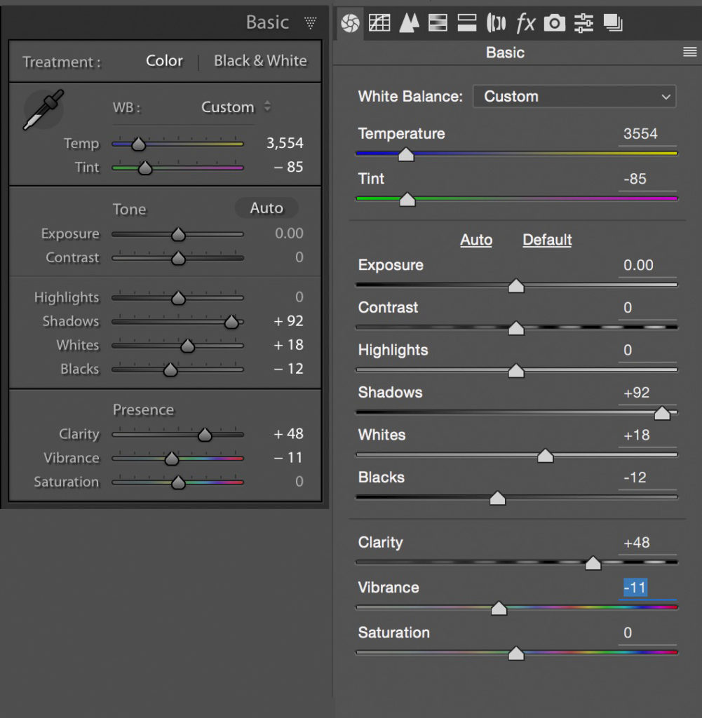 Basic development adjustments in Lightroom and Adobe Camera Raw