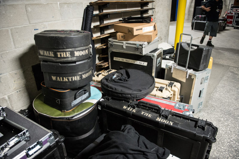 Walk The Moon's gear cases at 93.3 FLZ's Jingle Ball in Tampa, Florida