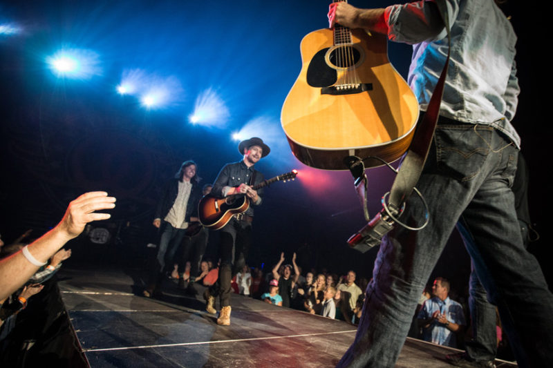 Seth Bolt and Bear Rinehart of Needtobreathe take the stage during the Third Day and Friends concert at Infinite Energy Center in Atlanta, Georgia