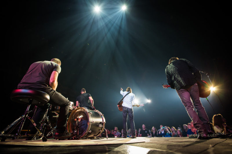 David Carr, Tai Anderson, Mac Powell, and Mark Lee of Third Day during the Third Day and Friends concert at Infinite Energy Center in Atlanta, Georgia