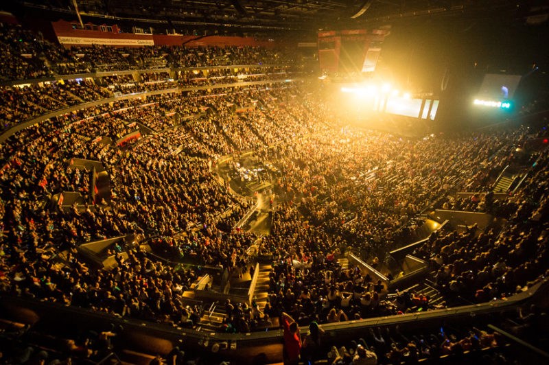 The sold out arena at Y100's Jingle Ball in Miami, Florida