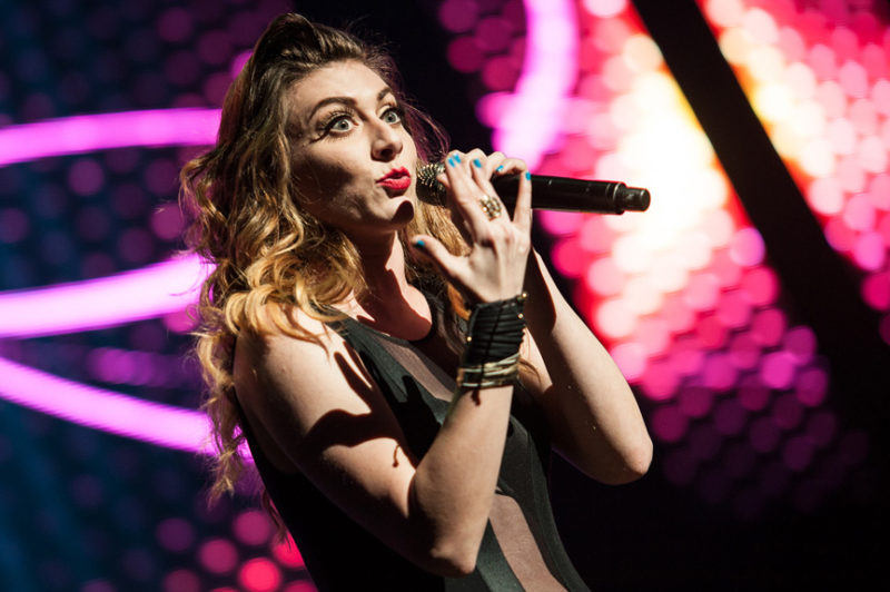 Amy Renee Nooman of Karmin performs during Y100's Jingle Ball in Miami, Florida