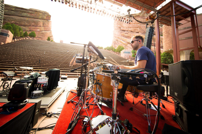 David Carr of Third Day sound checks on June 14, 2015 at Red Rocks Amphitheater in Morrison, Colorado