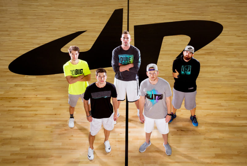 Cory Cotton, Coby Cotton, Cody Jones, Garrett Hilbert, and Tyler Toney of Dude Perfect